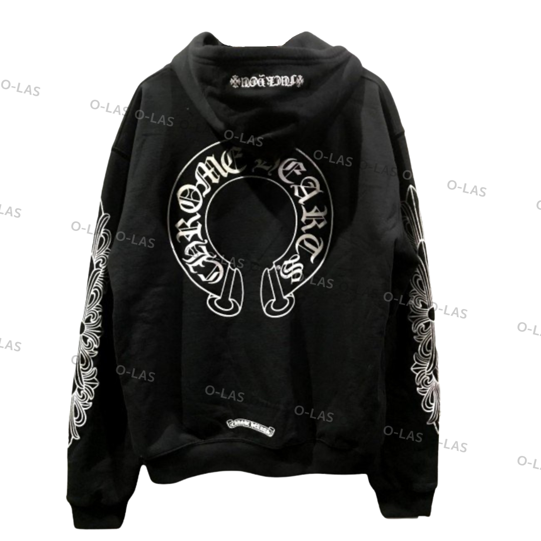 【新品未使用】Floral Cross Horseshoe Zip-Up Hoodies