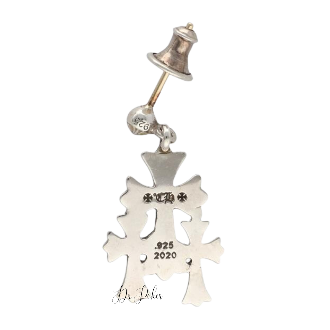 【新品未使用】3 CH Cross Gold Drop Earring